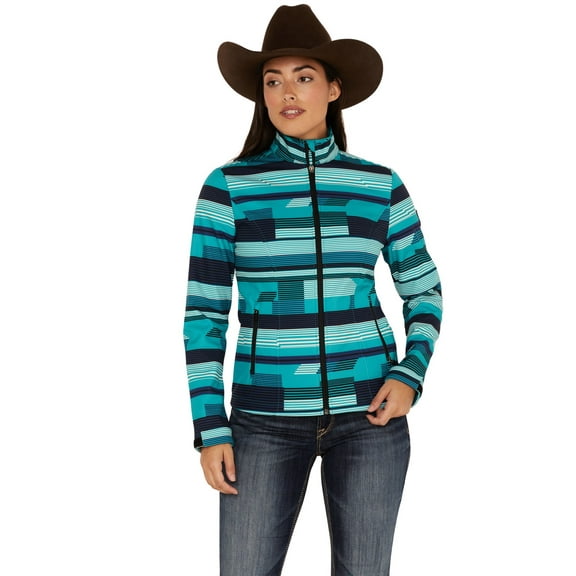 Rank 45 Women's 45&Reg; Abstract Striped Softshell Jacket Turquoise Medium US