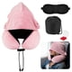 thumbnail image 1 of Almohada de Cuello de Viaje con Capucha Grande para Avión, Almohada de Espuma Viscoelástica Lavable, Rosa, 1 of 7