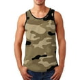 thumbnail image 2 of Wioihee Men's Tank Top Camo Muscle Workout Gym Shirts Moisture Wicking Lightweight Summer Casual Sleeveless Shirts Khaki 8(L), 2 of 5