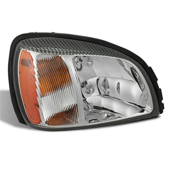 AKKON - Fits 2000 2001 2002 2003 2004 2005 Cadillac Deville 4Door [OE Style] Chrome Headlights w/ Amber Side Passenger Right