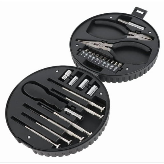 25Pcs Hardware Tool Kit with Tire Shaped Storage Box Stable Watch Screwdriver Tool Set for Home Tool Is From Plastic Iron Ensu Reliability Hardware Tool SetSm