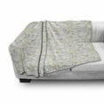 thumbnail image 3 of Birds Soft Flannel Fleece Throw Blanket, Linear Lobed Leaves on Vertical Branches on Spotted Background, Cozy Plush for Indoor and Outdoor Use, 60" x 80", Pale Grey Mustard, by Ambesonne, 3 of 6