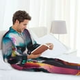 thumbnail image 5 of KLL Modern Abstract Colorful Skull A Sleepwear Mens Flannel Pajamas,Long Cotton Pj Set, 5 of 7