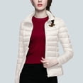 thumbnail image 4 of Women Lightweight Packable Puffer Jacket Stand CollorCasual Feather Down Coat Water Resistant Winter, 4 of 6