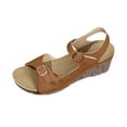 thumbnail image 2 of SDNall Women's Wedge Sandals with Arch Support, Comfortable Thick Heel Platform Sandals for Women, Adjustable Straps in Multiple Colors, 2 of 9