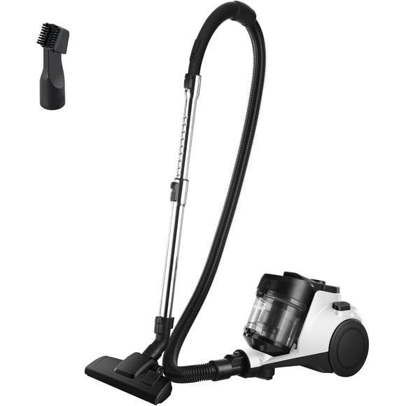 Eureka Bagless Canister Vacuum for Carpets and Hard Floors, Powerful Lightweight Vacuum Cleaner with Large Dust Cup Extension Tube 2-in-1 Crevice Tool Floor Nozzle, White, NEN121WH w/ 1100W High Power