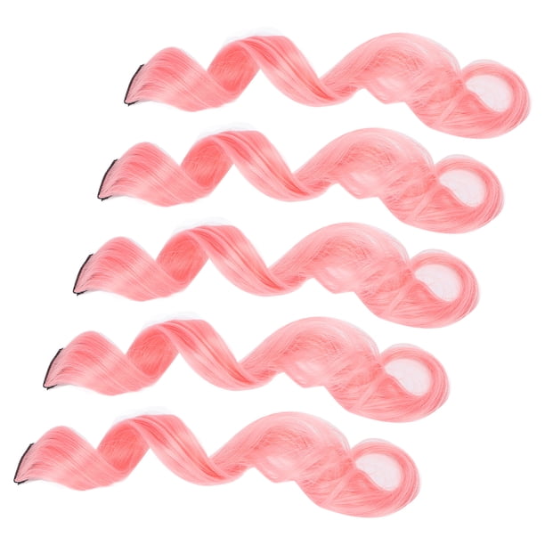 piezas de extensiones de cabello con clip, extensiones de cabello de colores, extensiones de cabello con clip para fiesta de cosplay, color rosa Sakura