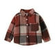 thumbnail image 1 of Gibobby blusas de vestir Niños formal Chaqueta de abrigo con estampado a cuadros de manga larga para niños y niñas(Rojo, 6-9 Meses), 1 of 5