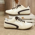 thumbnail image 6 of Beige Ladies Comfy Spring Summer German Training Shoes Round Toe Flat Lace Up Casual Shoes For Everyday Wear, 6 of 9