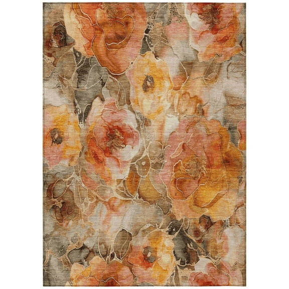 Dalyn Rugs Machine Washable Indoor/Outdoor Chantille Orange 2'6" x 3'10" Rug