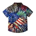 thumbnail image 5 of MKOSPLRT Kids 4th of July Shirts Short Sleeve USA Flag Tshirts Lapel Collar Button Down Shirts Funny Holiday Graphic Tees 2-15 Years, 5 of 9