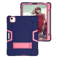 thumbnail image 4 of Allytech iPad Air 5 Case 2022, iPad Air 4 Case 2020, Heavy Duty Protection Shockproof Build In Kickstand Pencil Holder Kids Friendly Case for Apple iPad Air 5th 4th Generation, BlackNavyblue/Rose, 4 of 7