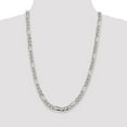 thumbnail image 5 of Auriga Fine Jewelry 925 Sterling Silver 7.25 mm Pav‚ Flat Figaro Chain Necklace for Women 20", 5 of 5