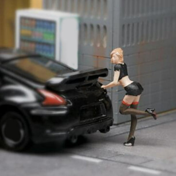 Adorno de escena en miniatura de resina, figura de juego de rol, juguetes de personas diminutas, modelo de personaje, modelo pintado para mesa de aren Negro Hugo Modelos en miniatura