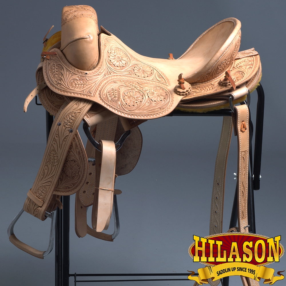 17" HILASON CLASSIC SERIES HANDMADE RODEO BRONC RIDING SADDLE