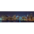 thumbnail image 2 of Frank, Assaf 24x11 White Modern Wood Framed Museum Art Print Titled - Illuminated Manhattan skyline at twilight - New York City, 2 of 4