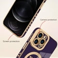 thumbnail image 2 of for iPhone 12 Pro Max Case [Support for Magsafe] Butterfly Pattern Magnetic Plating Electroplate Luxury Elegant Case Camera Protector Soft Shockproof Protective Corner Back Cover -Purple, 2 of 12