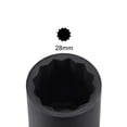 thumbnail image 4 of Unique Bargains 1/2' Drive 28mm 12-Point Deep Impact Socket, CR-MO Steel 78mm Length, Metric Sizes, 4 of 5