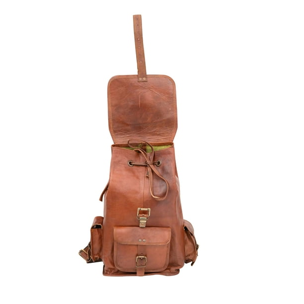 Rajeriya-Brown Rustic Vintage Leather Backpack Travel Rucksack Knapsack Daypack Bag for Men Women 20 inch - Walmart Business Supplies Rajeriya-Brown Rustic Vintage Leather Backpack Travel Rucksack Knapsack Daypack Bag for Men Women 20 inch - Walmart Business Supplies