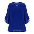 thumbnail image 4 of Sparkly Tops for Women, Dressy Soft Ruffle 3/4 Sleeve Blouses, Glitte Evening Shirts, 4 of 8