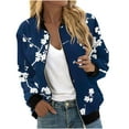 thumbnail image 6 of Hvyesh Womens Bomber Jacket 2025,Women Long Sleeve Zip Up Coat Dressy Floral Print Jackets Lightweight Casual Long Sleeve Coats With Pockets Black, 6 of 6