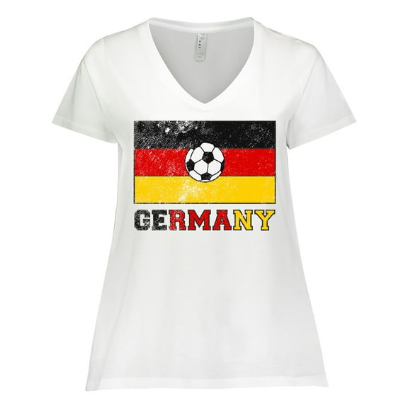 Inktastic German Soccer Women's Plus Size V-Neck T-Shirt