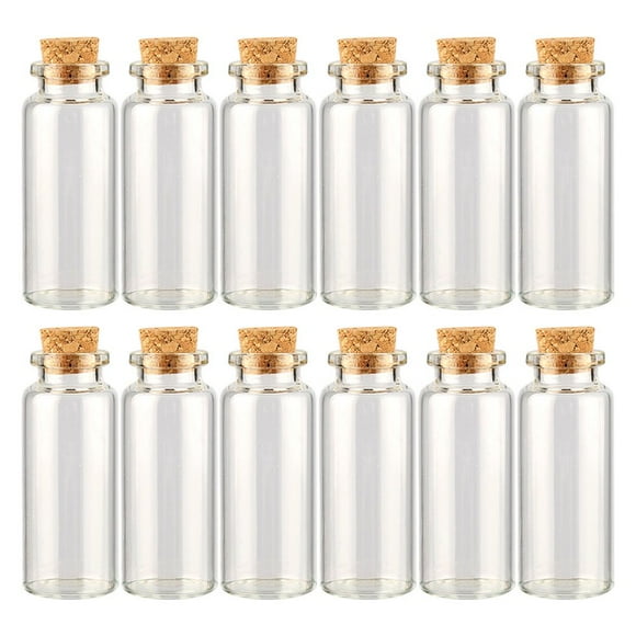 LEEYNEER 12 Pcs Wishing Bottle Corks Cork Stoppers Spell Jars Mini Glass Bottles DIY Gifts Cork Jars