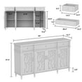 Hitow Sideboard Buffet with 3 Drawers, Wood Server Storage for