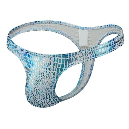 Shiny Imitation Leather Pattern Male Underwear Narrow Edge Breathable Thong Bra Lingerie Pack