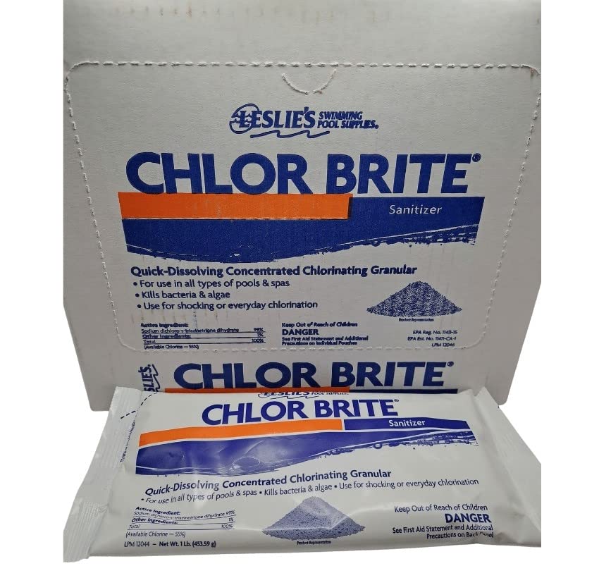 Leslie's Chlor Brite Granular Chlorine Pool Sanitizer 1lb (6)