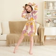 thumbnail image 3 of FORMRS Kids Bathrobe Unisex Hooded Robe Toddler Pajamas Sleepwear, Size 7-9T, Purple Retro Rainbow, 3 of 7