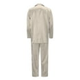 thumbnail image 4 of Ediodpoh Satin Silk Button Down Pajamas PJ's Sets Solid Two Piece Family Matching Sleepwear Loungewear Long Sleeve Silk Nightwear for Men Beige XXL, 4 of 8