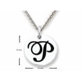 thumbnail image 2 of Stellar White 925 Sterling Silver Initial P Personalized Alphabet Disc Pendant Necklace Chain Included, 2 of 4