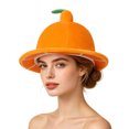 thumbnail image 5 of OOOUM Plush Funny Hat For Adults Fruits Shape Scalloped Brim Party Hat Holiday Gathering Festive Plush Hat Orange, 5 of 6