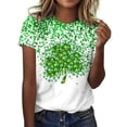 thumbnail image 1 of FAIWAD T-Shirts pour Femmes Grande Taille T-Shirt Vert de la Saint-Patrick Décontracté Col Rond Hauts Graphiques Trèfle, 1 of 1