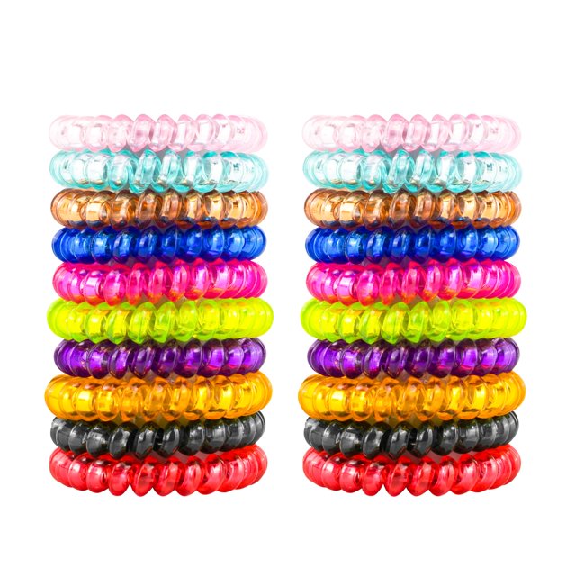 79STYLE 50 lazos para el pelo en espiral para mujeres, soportes para cola de caballo, bobinas de pelo coloridas, coleteros de plástico, lazos para el pelo a granel, bandas para el pelo, pulseras para
