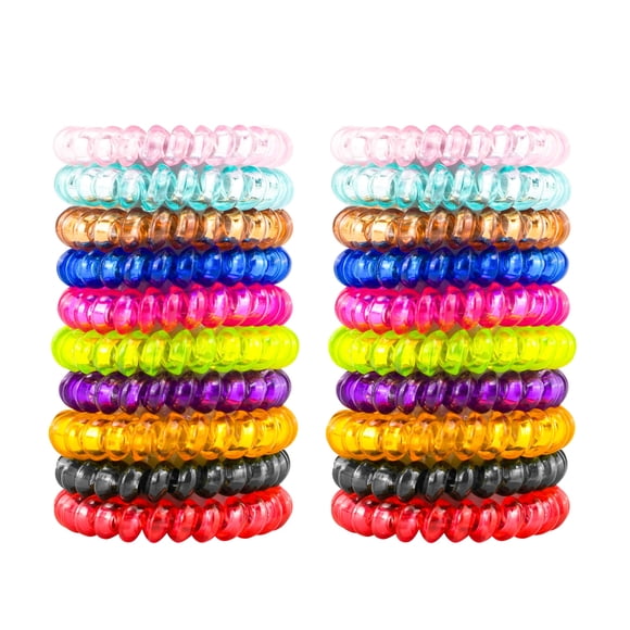 79STYLE 50 lazos para el pelo en espiral para mujeres, soportes para cola de caballo, bobinas de pelo coloridas, coleteros de plástico, lazos para el pelo a granel, bandas para el pelo, pulseras para