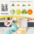 thumbnail image 4 of Premium Rotary Cheese Grater, Manual Cheese Grater for Kitchen, Handheld Vegetables Slicer Cheese Shredder with Rubber Suction Base, 3 Stainless Drum Blades Included,Blue, 4 of 9