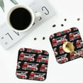 thumbnail image 4 of Vsdgher Fire and Rescue Truck Print Leather Coasters for Drinks, Durable Drink Coasters 4 Set for Tabletop Protection, Luxurious Home Décor and Housewarming Gift-Square, 4 of 6
