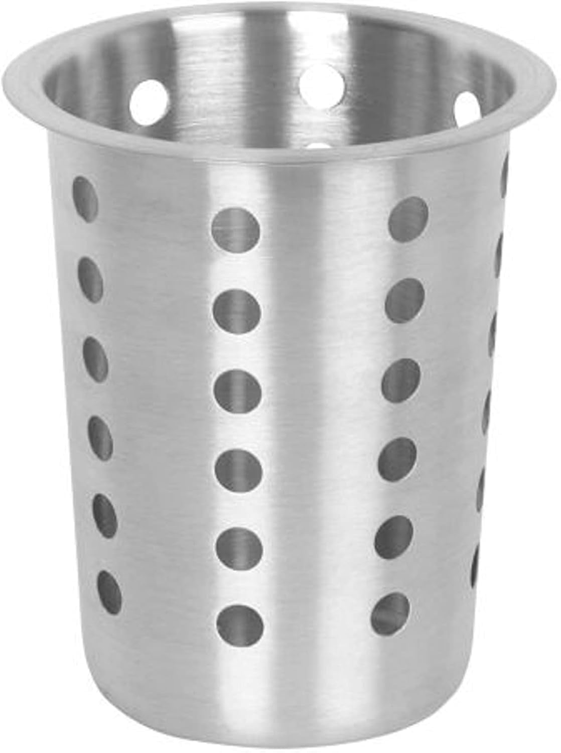 TrueCraftware- Set of 4 Flatware Cylinder with outer lip Stainless Steel 4-3/8" x 5-3/8" - Silverware Utensil Holder Kitchen Tools Flatware Holder Utensil Drying Cylinder Countertop Silverware Caddy