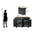 Black Rolling Kitchen Island with Drop Leaf, Mobile Storage