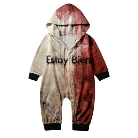 

SwoHaoen Halloween Pajamas for Family Matching Pjs Estoy Blen Hooded Zippered Sleepwear Funny Pajamas for Baby Kids Adults Baby:3-6 Months