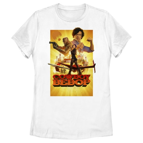 Women's Cowboy Bebop Poster  Graphic Tee White Small