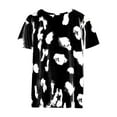 thumbnail image 4 of Ichuanyi Womens Shirts Clearance, Women's Tops Summer Leopard Print Raglan Short Sleeve Basic-T Shirt Blouse, 4 of 5