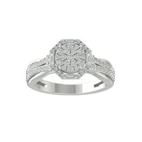ARAIYA FINE JEWELRY 14K White Gold Diamond Cluster Ring (5/8 cttw, I-J Color, I2-I3 Clarity) Size 8