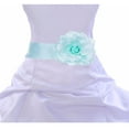 thumbnail image 3 of Wedding Satin Tiebow Sash Bow Tie Sash with Velcro Closure 2 pcs Set Bridal Flower Special Occasion Decoration Pageant Birthday Flower Accessory, 3 of 3