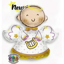 Baby Angel Shape Baptism Communion NON Foil Balloons 28 "