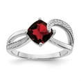 thumbnail image 4 of Auriga Fine Jewelry 925 Sterling Silver Garnet and Diamond Ring for Women Size 6, 4 of 6