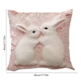thumbnail image 3 of HuiXinOu Easter Printed Pillow Cover, Bunny Faux Embroidery Sofa Cushion, Holiday Home Decor for Spring Living Room, 3 of 6
