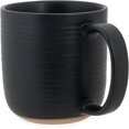 thumbnail image 3 of Elanze Designs Ribbed Solid Black 13 Ounce Ceramic Coffee Mugs Pack of 4, 3 of 6